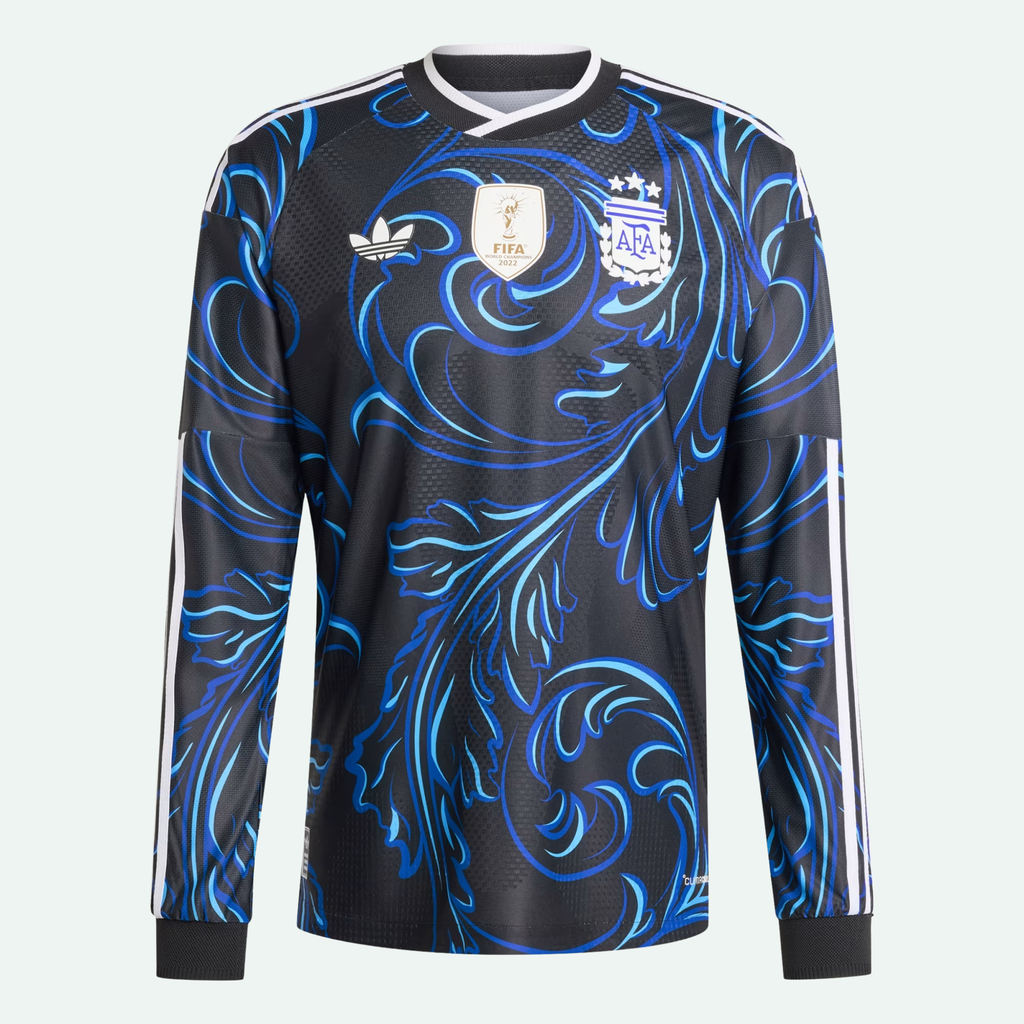 Argentina 26 Away Authentic Long Sleeve Jersey