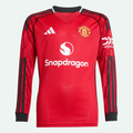 Manchester United 25/26 Long Sleeve Home Kids Jersey