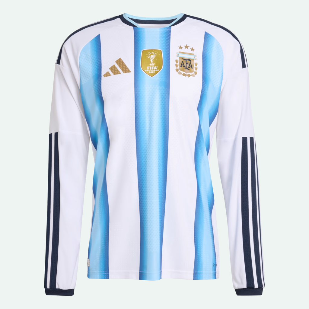 Argentina 26 Home Authentic Long Sleeve Jersey