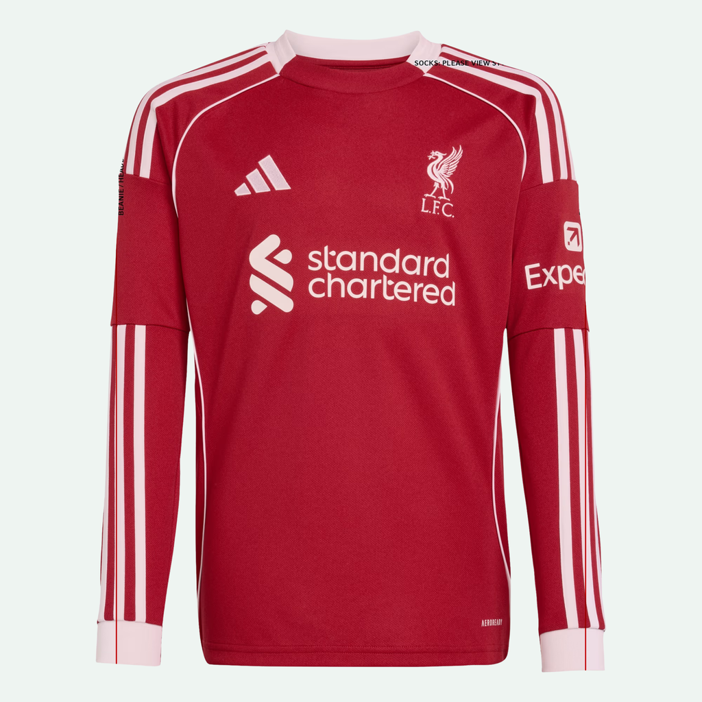Liverpool FC 25/26 Long Sleeve Home Kids Jersey