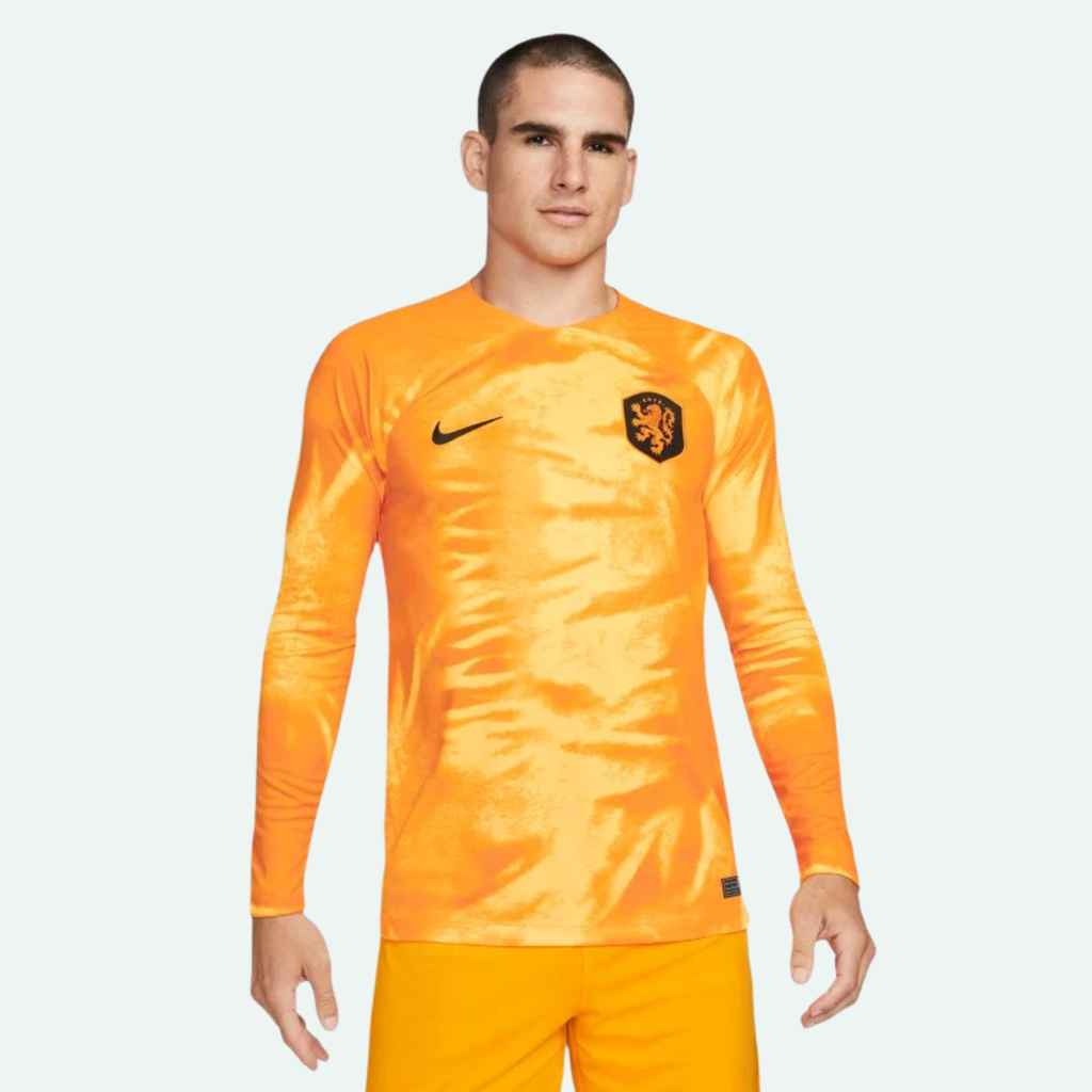 Netherlands 22 Stadium Home Long Sleeve Jersey
