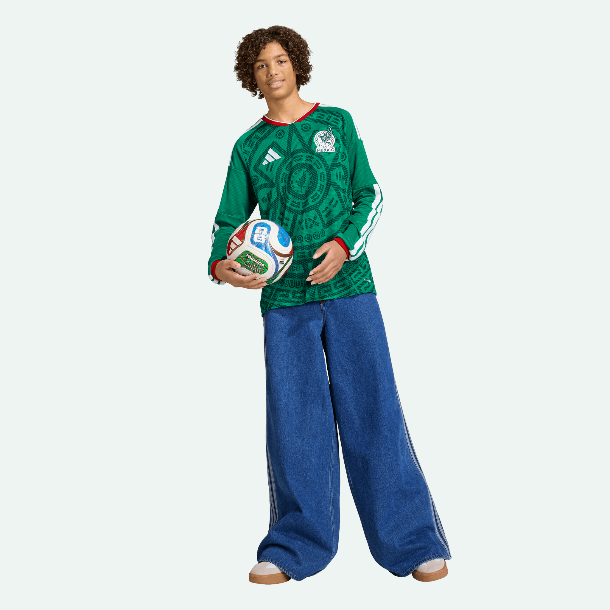 Mexico 26 Home Long Sleeve Kids Jersey